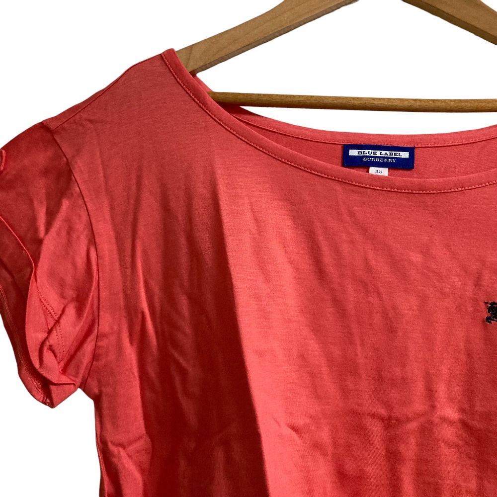 美品 BURBERRY BLUE LABEL バーバリーブルーレーベル ロゴ刺繍 半袖