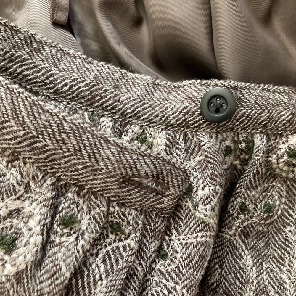 美品 Sally Scott サリースコット 刺繍 ウール スカート 9 グレー