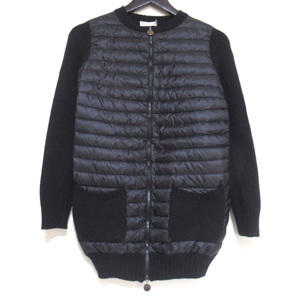 美品 MONCLER モンクレール ミニワッペン ニット切替 ジップアップ