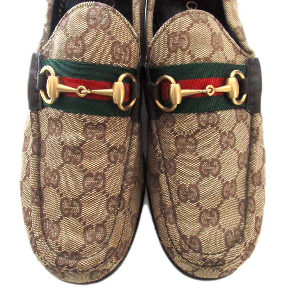 グッチ ホースビット GGキャンパス シェリーライン ローファー 美品 GUCCI グッチ シェリーライン GGキャンバス ホースビット