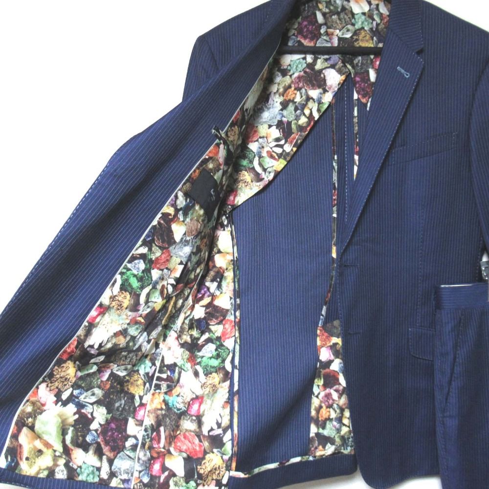 美品 Paul Smith ポールスミス ロロピアーナ生地 ストライプ柄