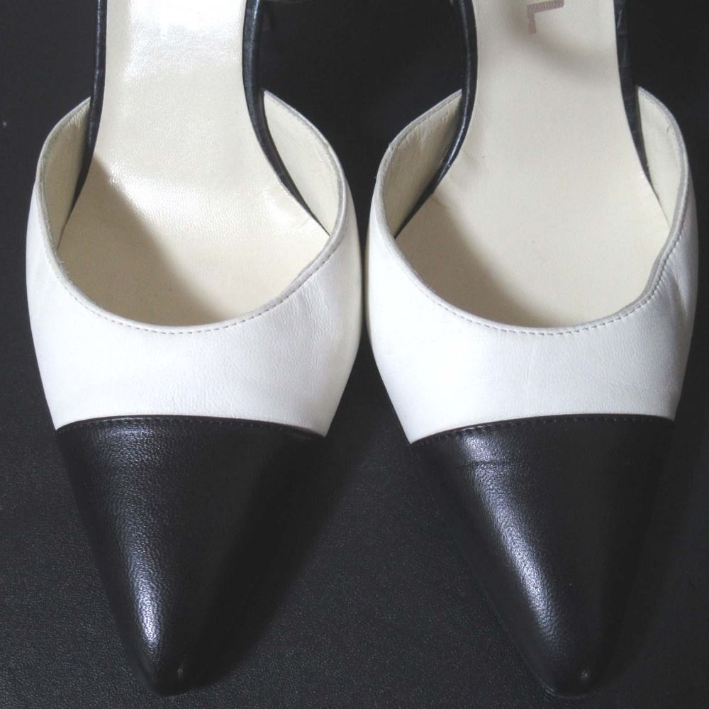 美品 CHANEL シャネル ポインテッドトゥ アンクルストラップ パンプス