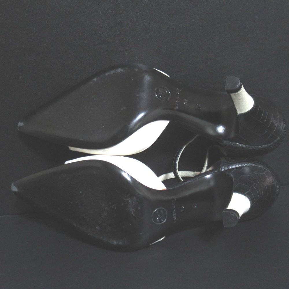 美品 CHANEL シャネル ポインテッドトゥ アンクルストラップ パンプス