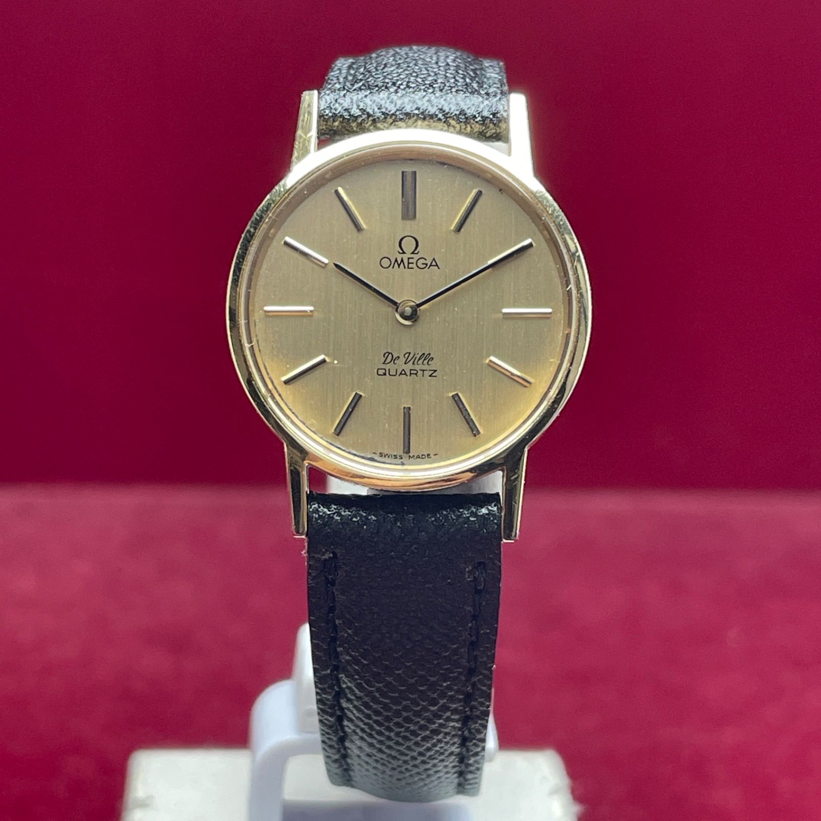 電池交換済 稼働】 オメガ デビル OMEGA De Ville 美品 QZ