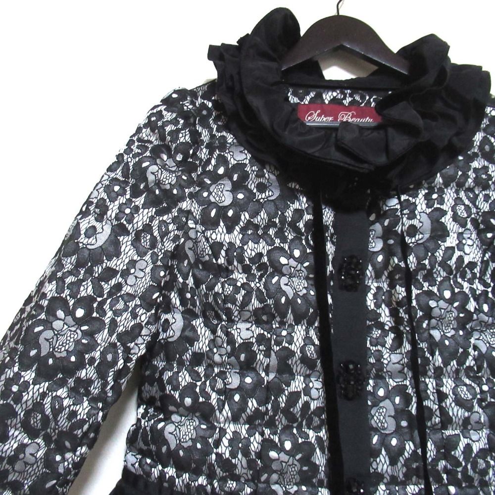 美品 SuperBeauty スーパービューティー フラワージャガード レース柄