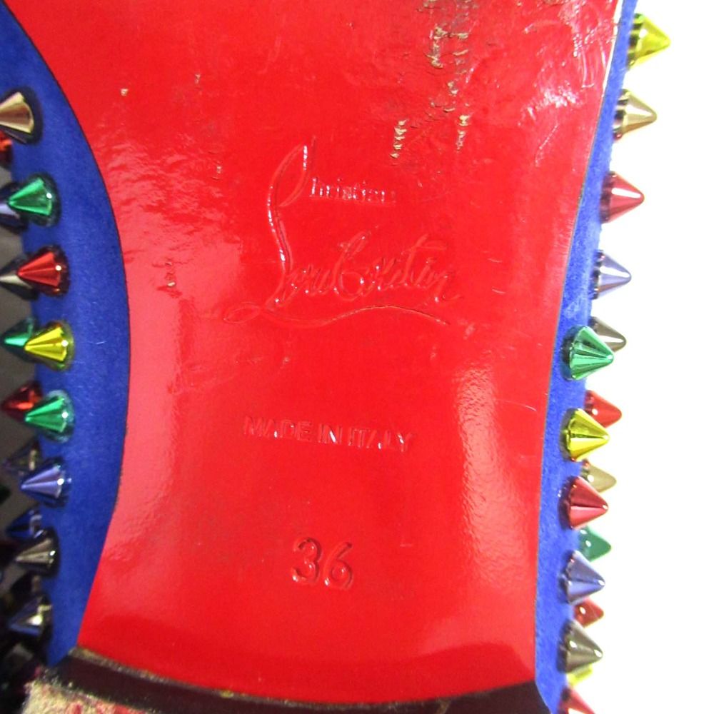 美品 Christian Louboutin クリスチャンルブタン ROLLING SPIKES FLAT