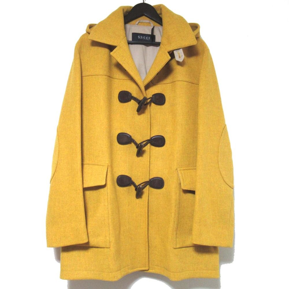 美品 GUCCI グッチ ツイード フーディー ダッフルコート 293006 サイズ