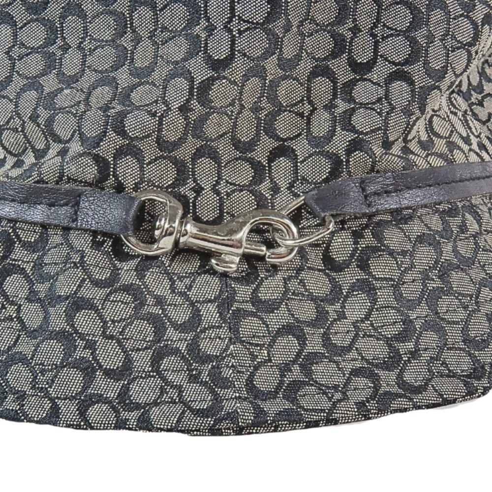 美品 COACH コーチ シグネチャー バケットハット ジャガード ロゴ 刺繍