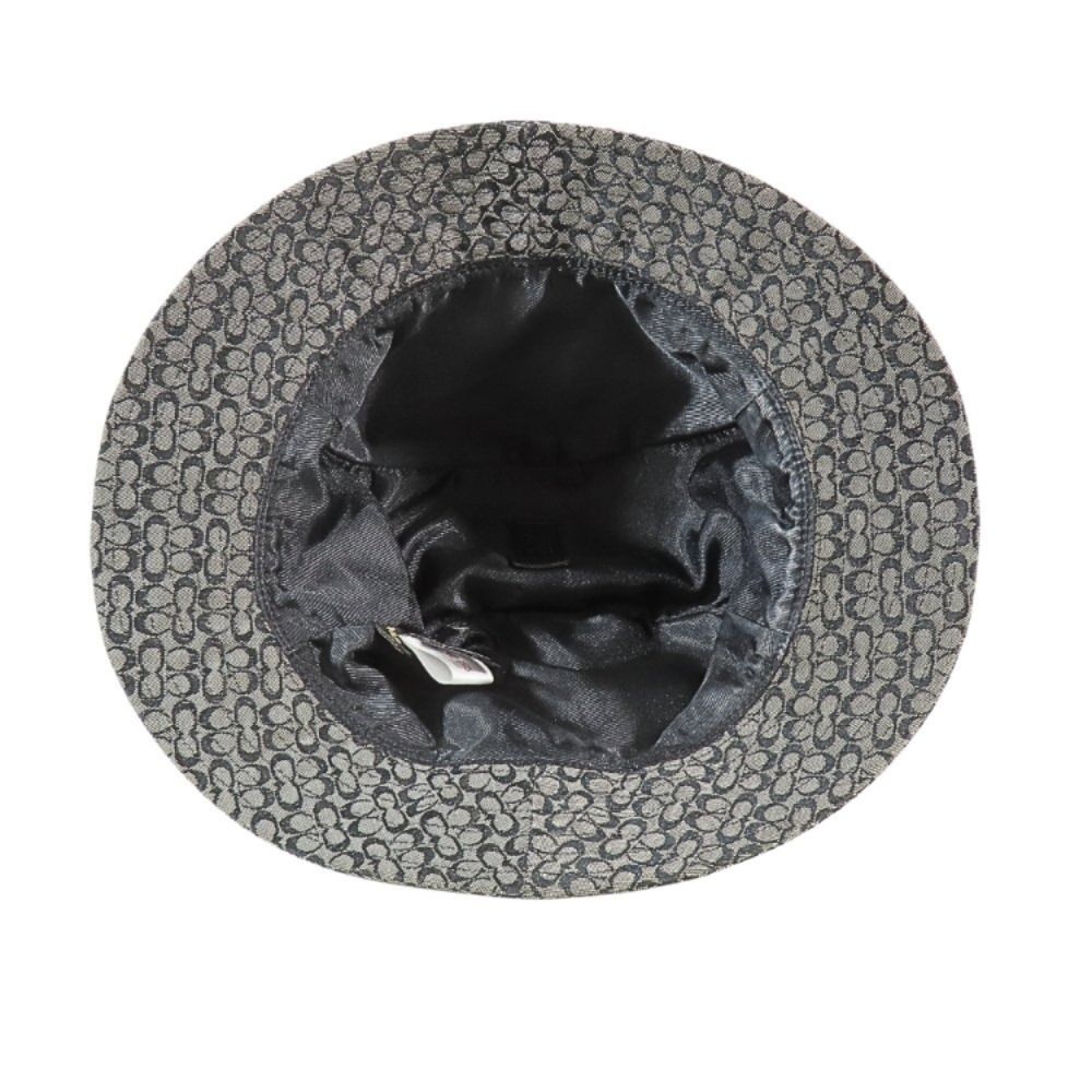 美品 COACH コーチ シグネチャー バケットハット ジャガード ロゴ 刺繍