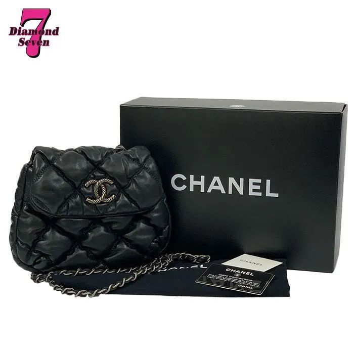 中古】CHANEL シャネル マトラッセ バブルキルト チェーンショルダー 