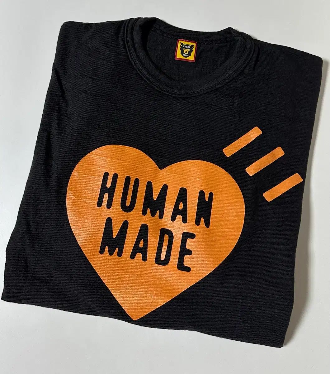 XXL) HUMAN MADE ヒューマンメイド Tシャツ ブラック オレンジ (渋谷