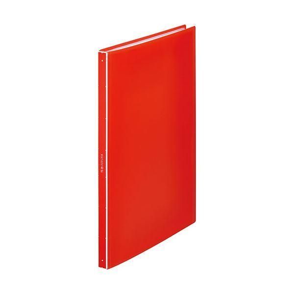 まとめ) KING JIM(キングジム) クリアーファイル ヒクタス(透明) アカ