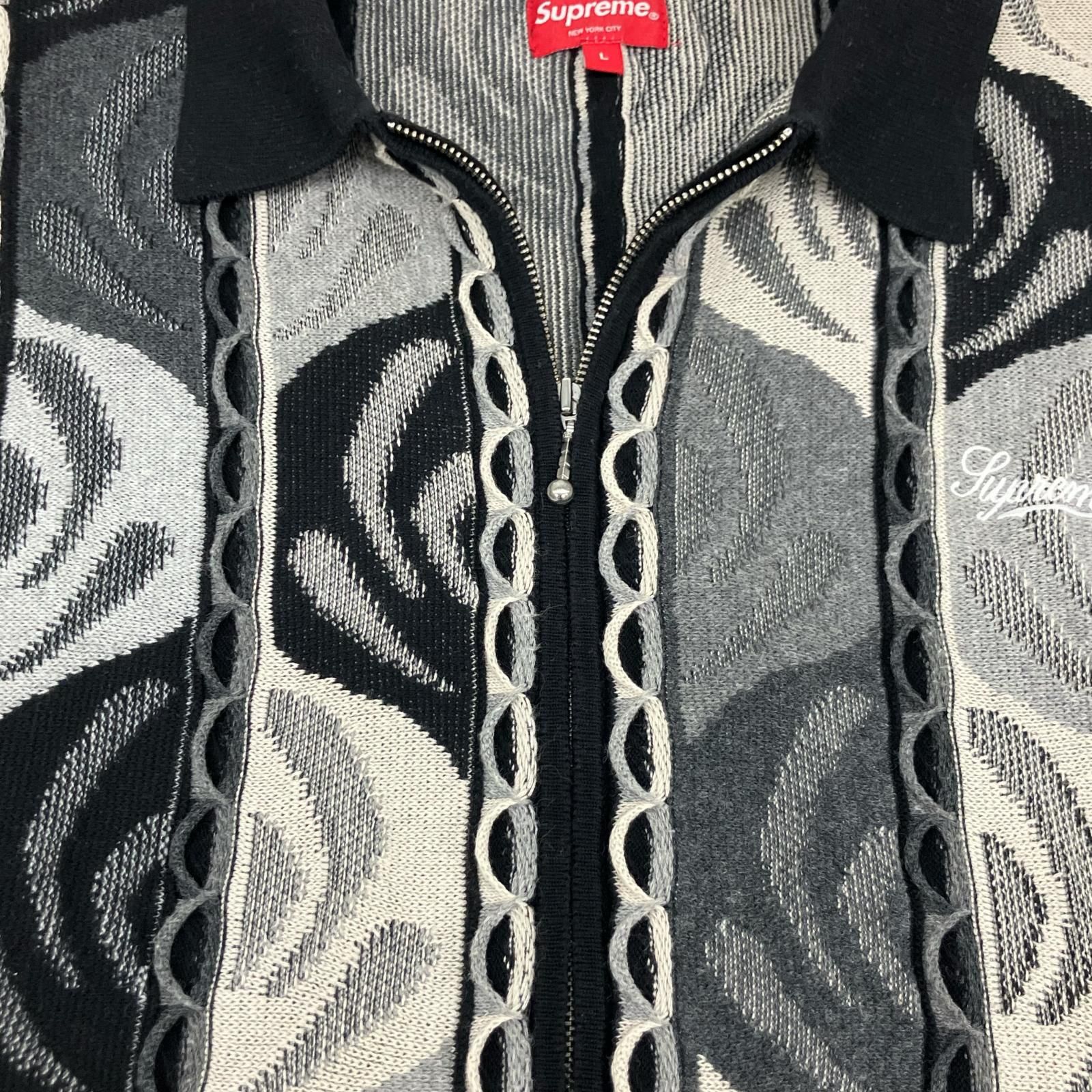 △△Supreme シュプリーム 22SS Abstract Textured Zip Up Polo L