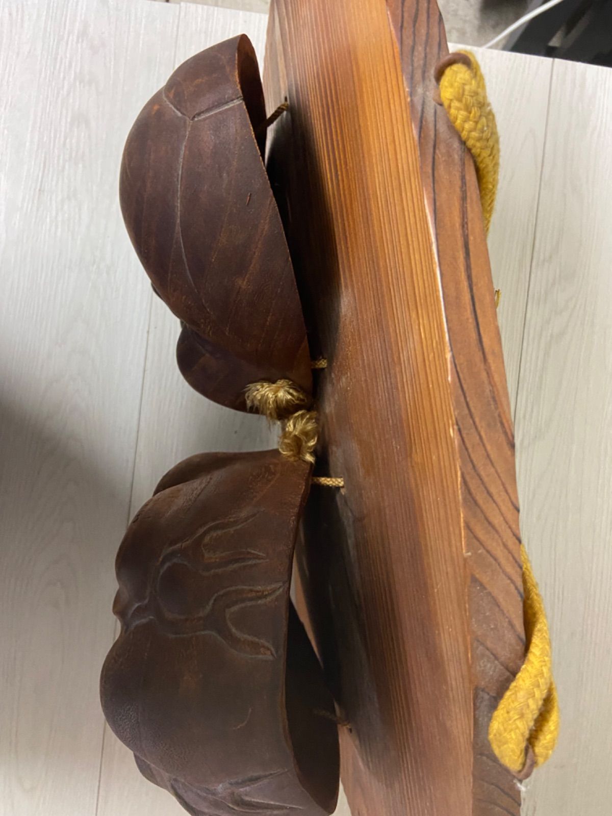 当時物 木製 笑顔の面 鬼面 セット 60cm×30cm - メルカリ