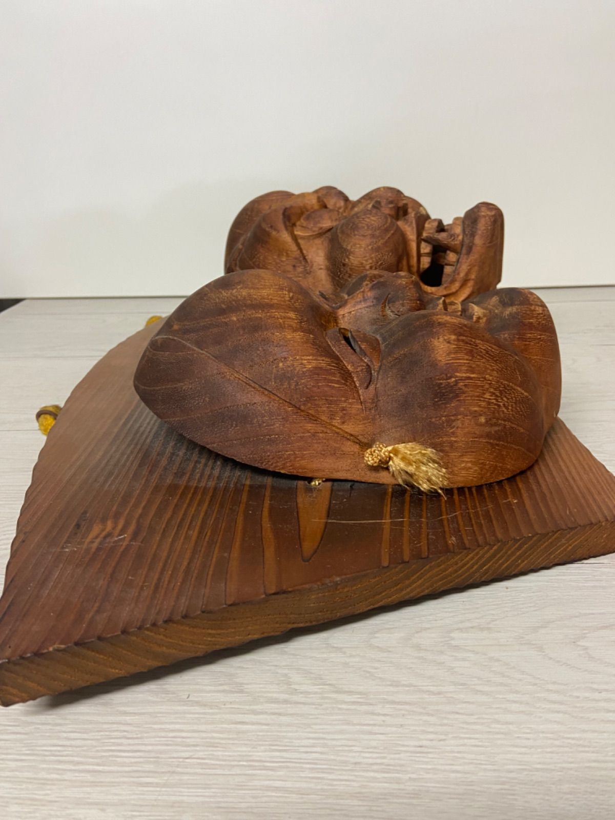 当時物 木製 笑顔の面 鬼面 セット 60cm×30cm - メルカリ