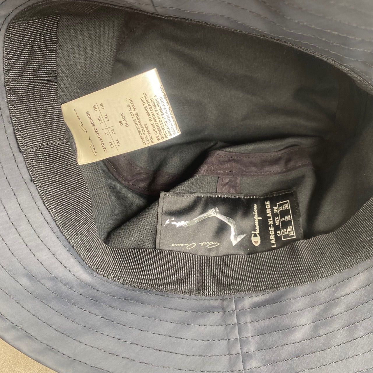 Rick Owens × Champion バケットハット ブラック L/XL リック
