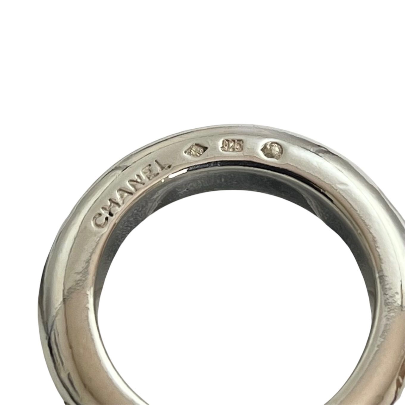 CHANEL 1円 シャネル ロゴ シルバー925 リング BY044 シャネル 