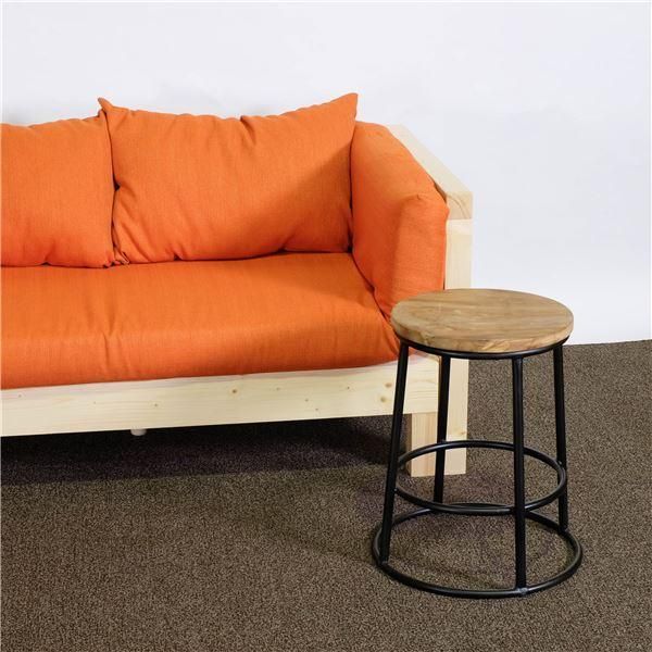 ソファベッド 〔 オレンジマット＆クッション2個セット 〕 木製 すのこ