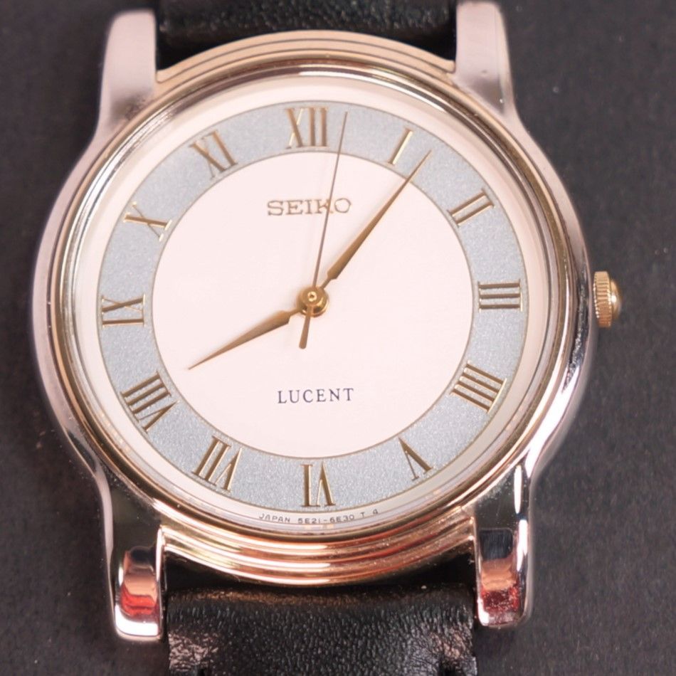 稼働極美品】SEIKO LUCENT アンティーク腕時計 電池、ベルト交換済