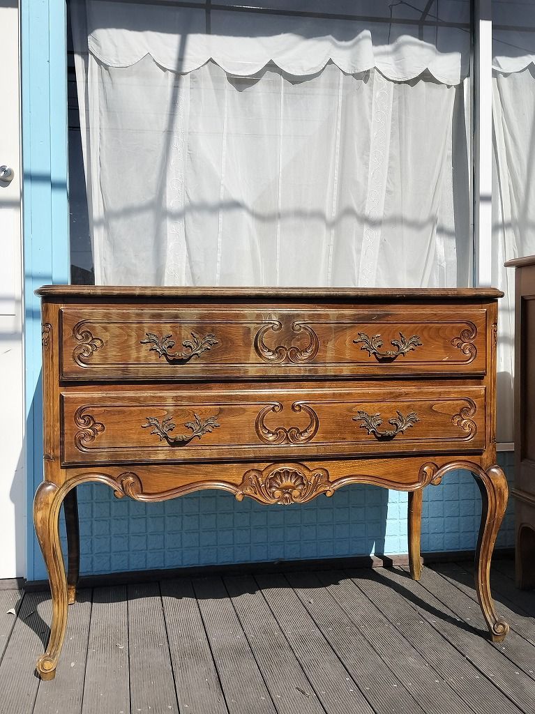 フランス アンティーク 木製 彫刻 猫足チェスト （25日まで販売