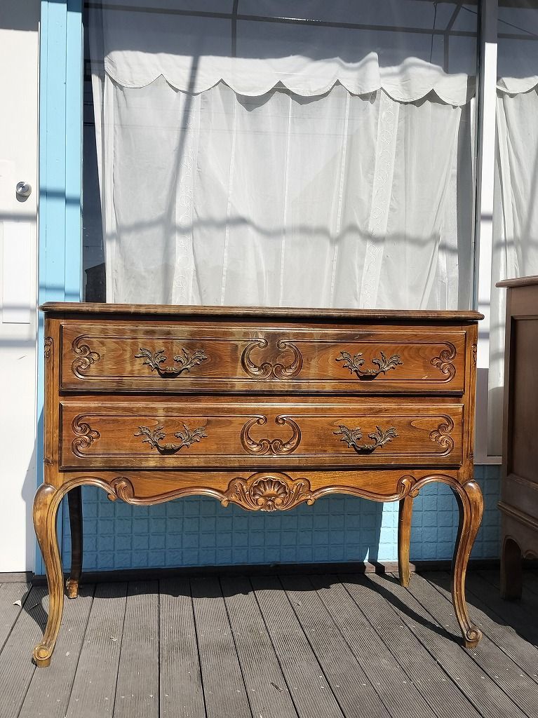 フランス アンティーク 木製 彫刻 猫足チェスト （25日まで販売