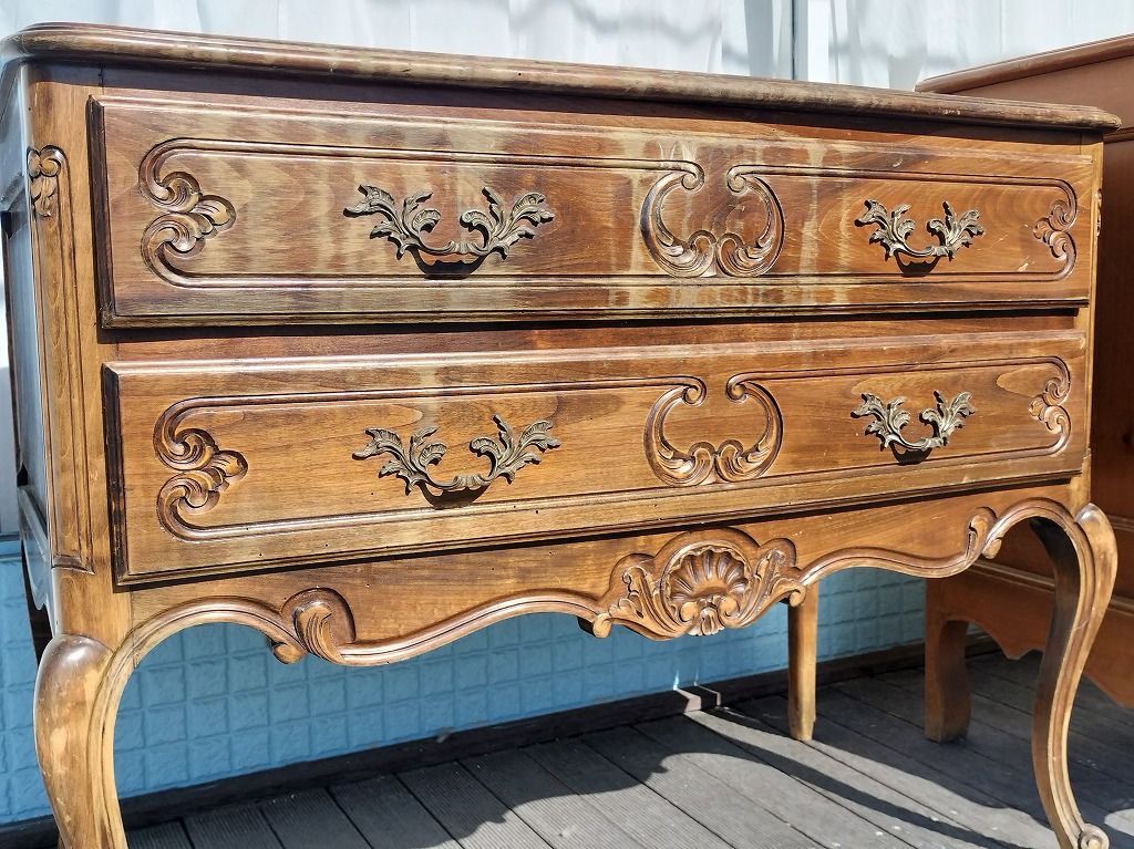 フランス アンティーク 木製 彫刻 猫足チェスト （25日まで販売