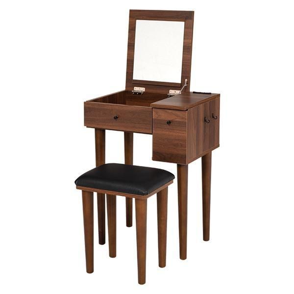 ドレッサー＆スツールセット ダークブラウン 約幅53×奥行40×高さ104