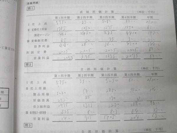 資格の大原 公認会計士講座 COMPASS 管理会計論 問題II 2025年合格目標