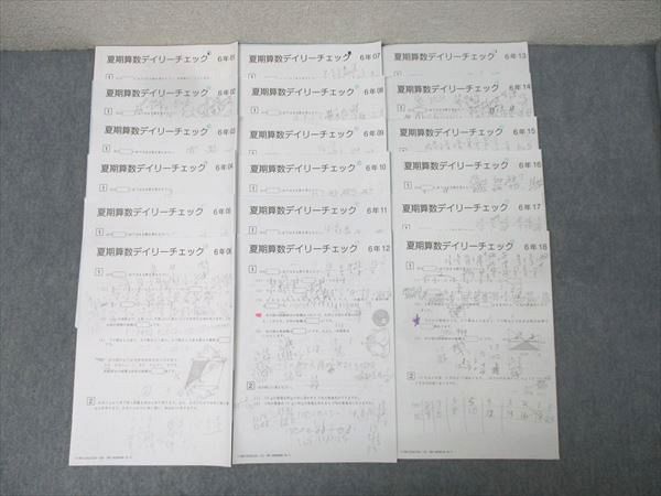 SAPIX サピックス 6年 夏期算数デイリーチェック 01～18 テスト計18