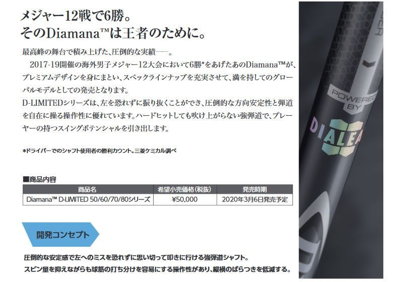 新品】三菱ケミカル Diamana D-LIMITED ディアマナ Dリミテッド 50
