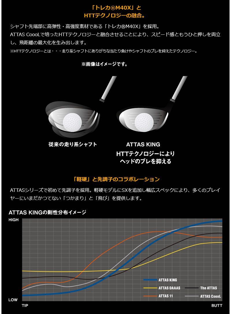 新品】USTマミヤ ATTAS KING アッタス キング 7 スリクソンZXi 用互換