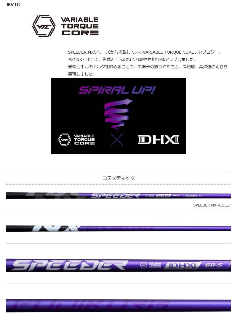 ●グリップ新品　メーカーカスタム●スピーダーNXバイオレット60S 新品】Fujikura フジクラ SPEEDER NX VIOLET スピーダーNX