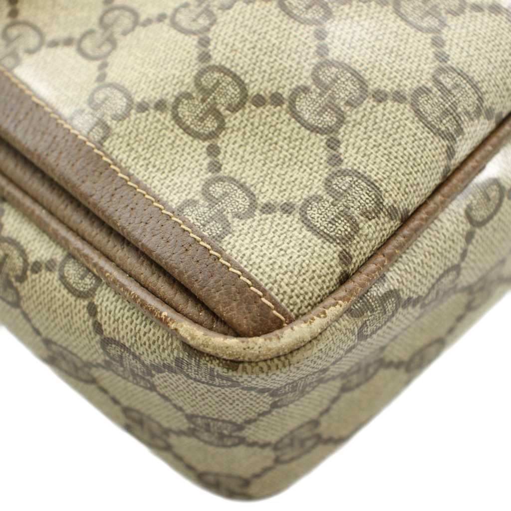 グッチ GUCCI ショルダーバッグ PVC レザー GGスプリーム 総柄 茶色