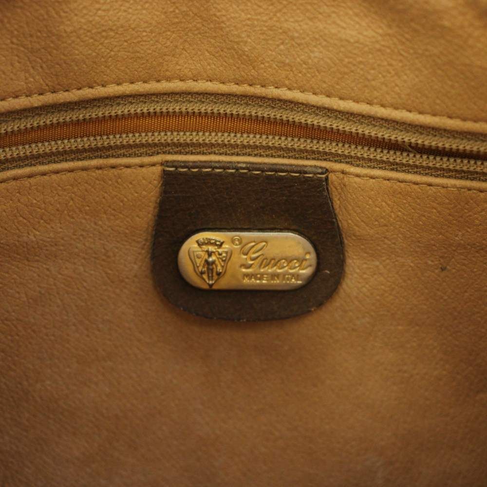 グッチ GUCCI ショルダーバッグ PVC レザー GGスプリーム 総柄 茶色