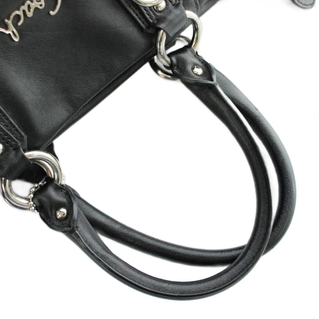 コーチ COACH ハンドバッグ トート レザー ロゴ シルバー金具 黒