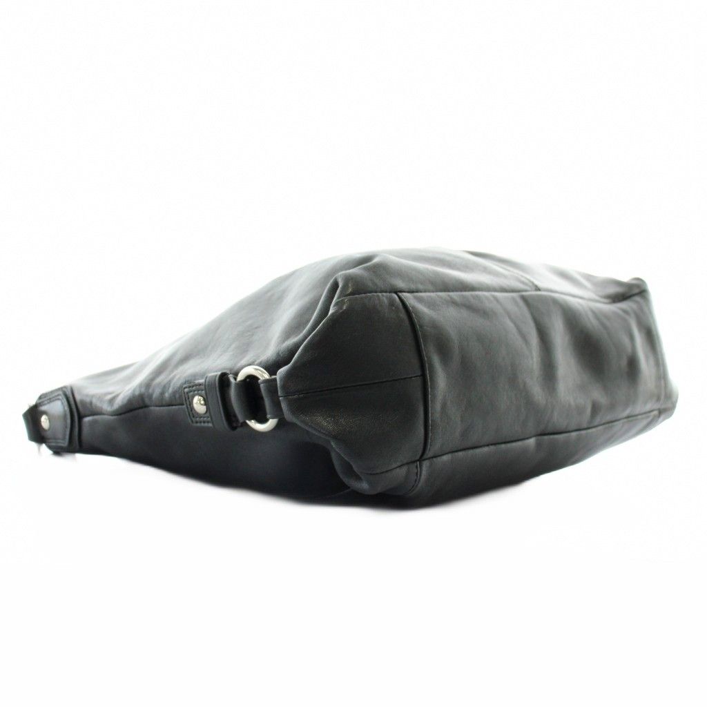 コーチ COACH ハンドバッグ トート レザー ロゴ シルバー金具 黒