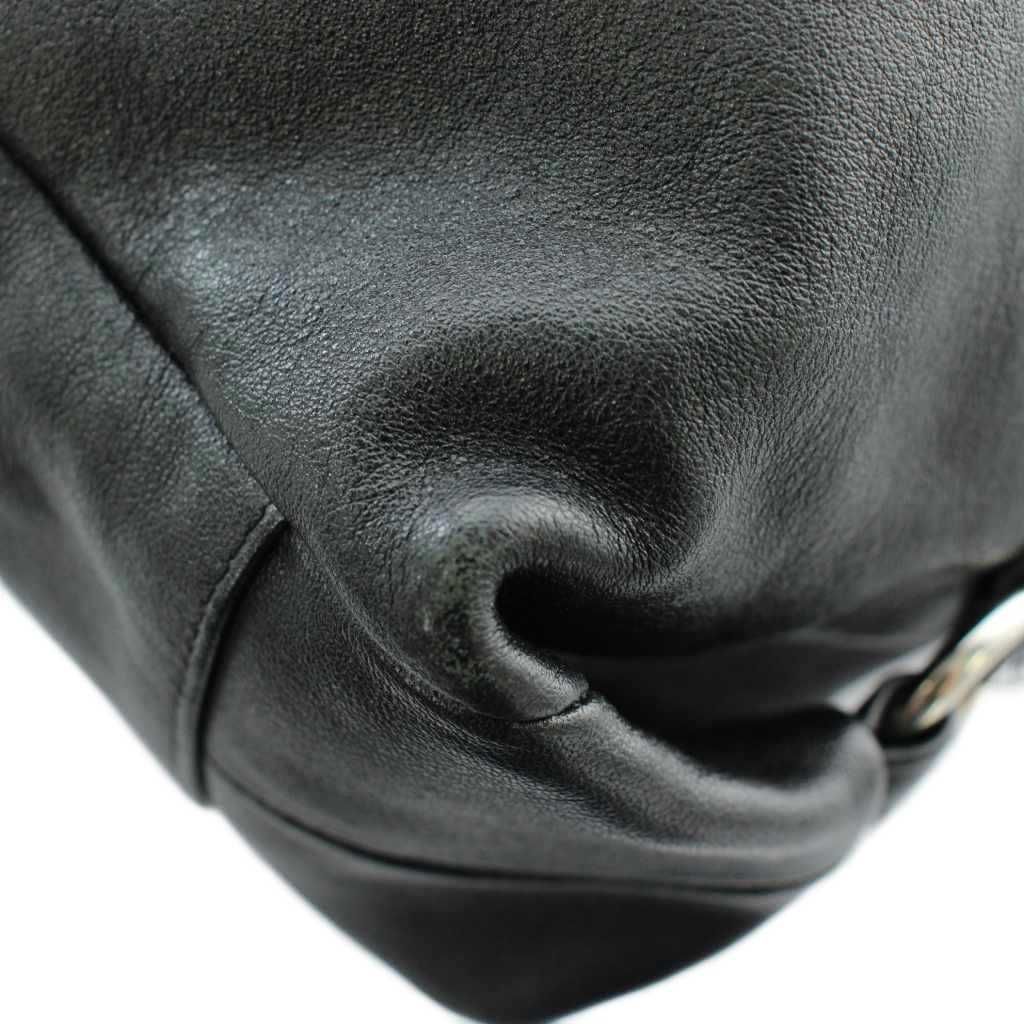 コーチ COACH ハンドバッグ トート レザー ロゴ シルバー金具 黒