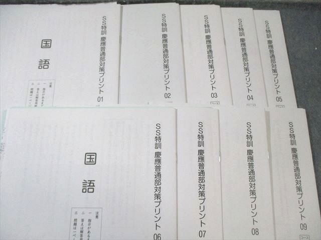 SAPIX 小6 サピックス SS特訓 慶應普通部対策プリント01～09 国語 【計