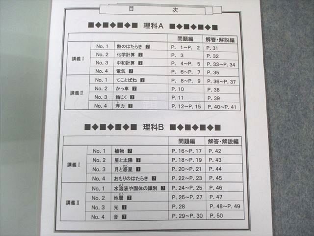 浜学園 小6 灘コース 夏期講習/過去問補助教材 理科 2022 計2冊 008s2C