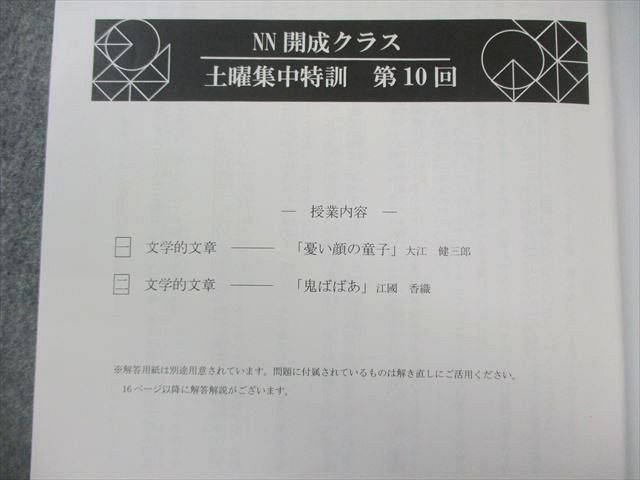 早稲田アカデミー 小6 土曜集中特訓 開成の国語 11月/12月 計2冊