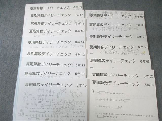 SAPIX 小6 サピックス 夏期算数デイリーチェック 【計16回分】 2024