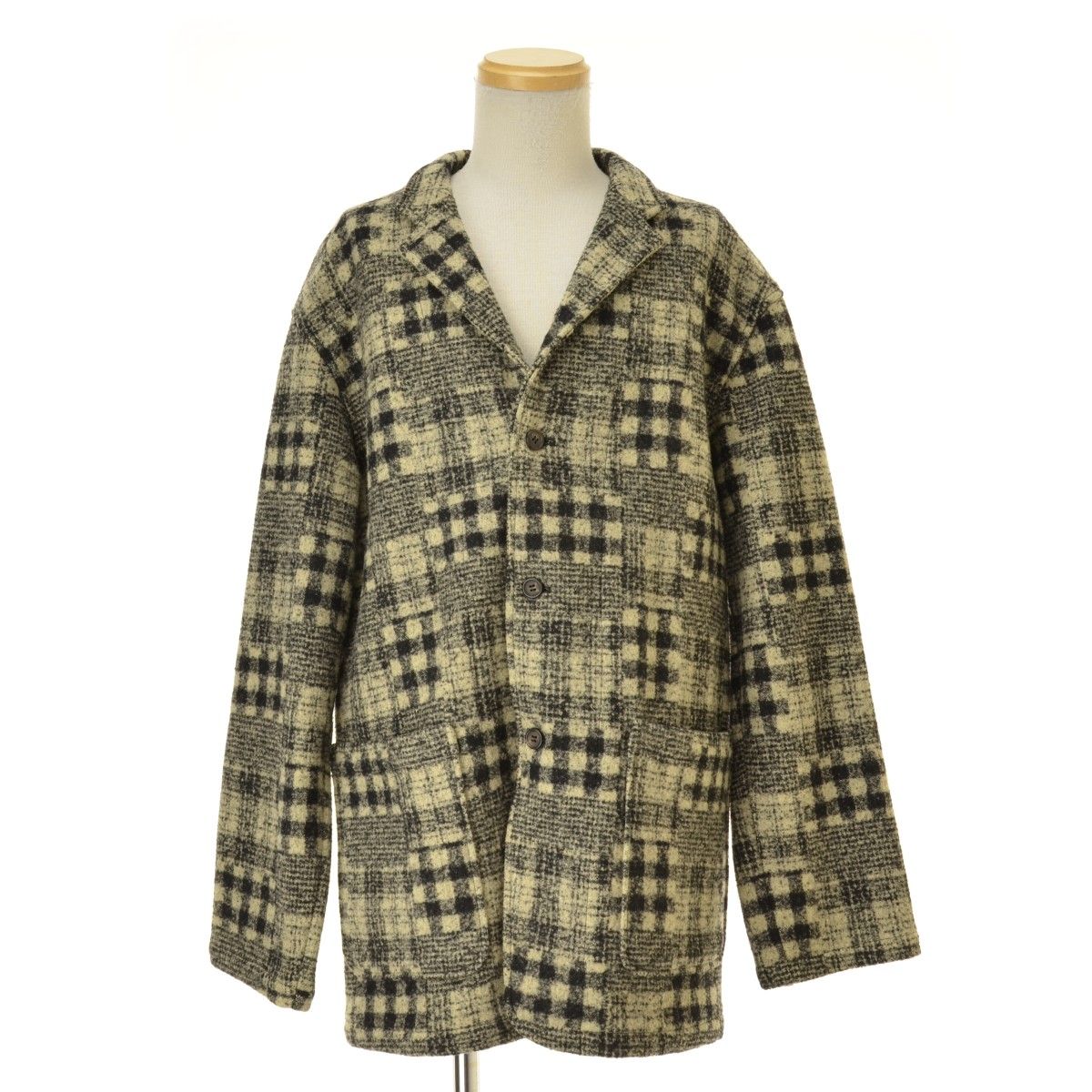 【Y'SFORMEN】90s 97AW MI-T48-150 チェックウールテーラードジャケット Y'SFORMEN】90s 97AW MI-T48-150 チェックウールテーラードジャケット