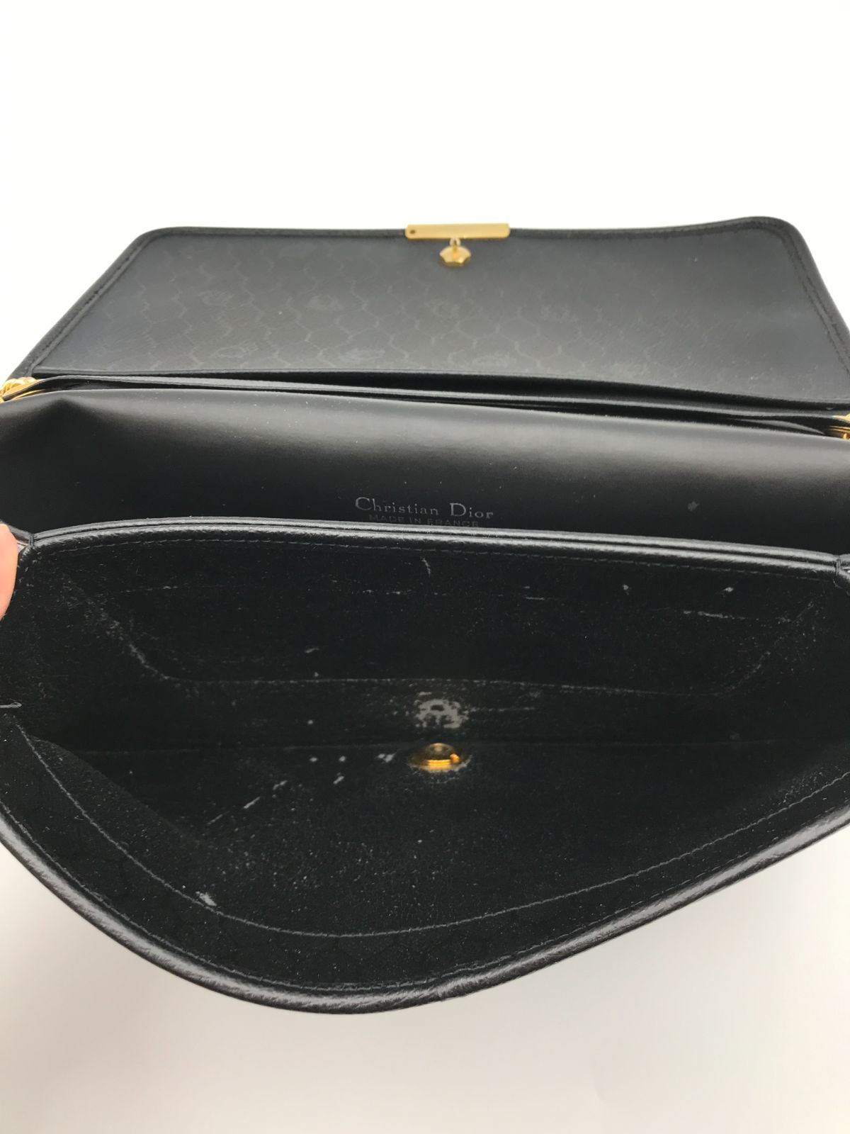 ☆sayo☆様  ディオール チェーン ショルダーバッグ レザー ブラック Christian Dior ディオール チェーンショルダーバッグ レザー ブラック