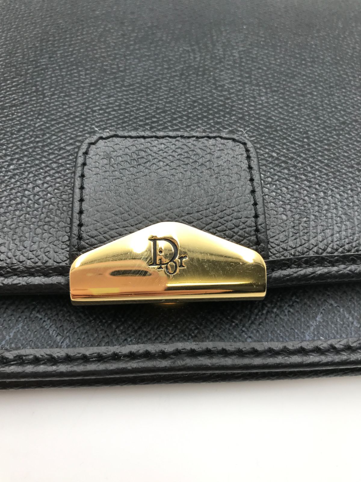 Christian Dior ディオール チェーンショルダーバッグ レザー ブラック