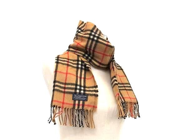 Burberrys バーバリーズ ノバチェック カシミア×ウール フリンジ