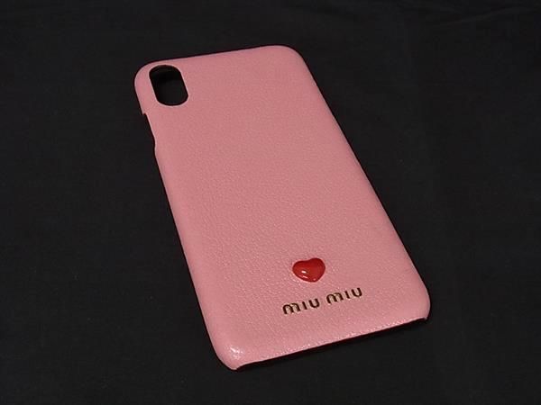 □美品□ miumiu ミュウミュウ レザー iPhone XS Max 対応 アイフォン