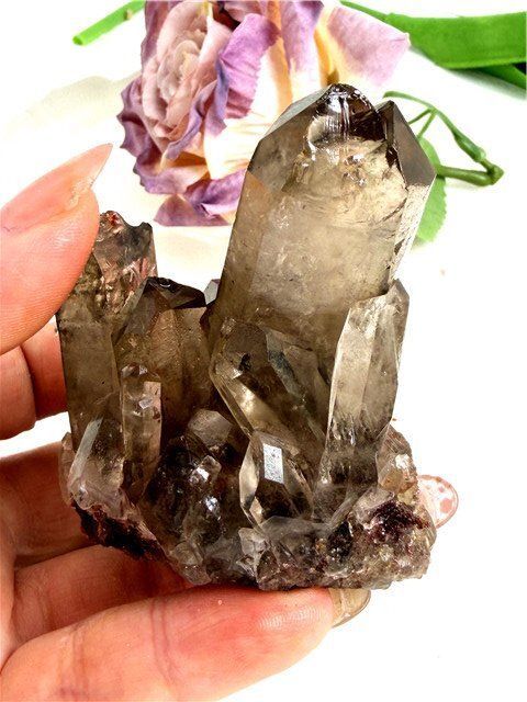 AAA級【魔除け】◇天然スモーキークォーツクラスターYT7D6/20D45A