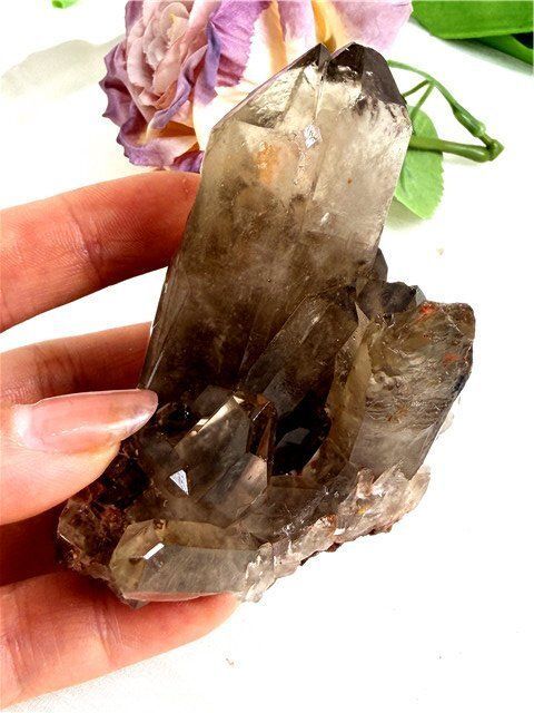 AAA級【魔除け】◇天然スモーキークォーツクラスターYT7D6/20D45A