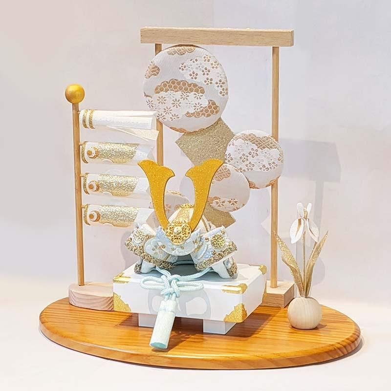 値下！○新品♪高さ37cm ちりめん五月人形 吊るし輪飾り 兜飾り 京都