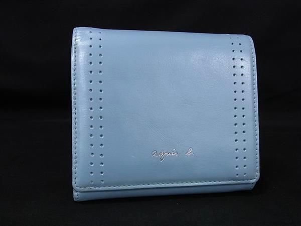 □美品□ agnes b. アニエスベー レザー 二つ折り 財布 ウォレット